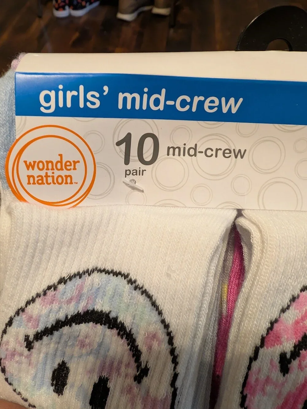 10 Pk Mid Crew Socks